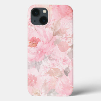 Padrão Floral Aquarela Rosa Bege