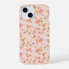 Padrão Floral Aquarela Rosa Corado