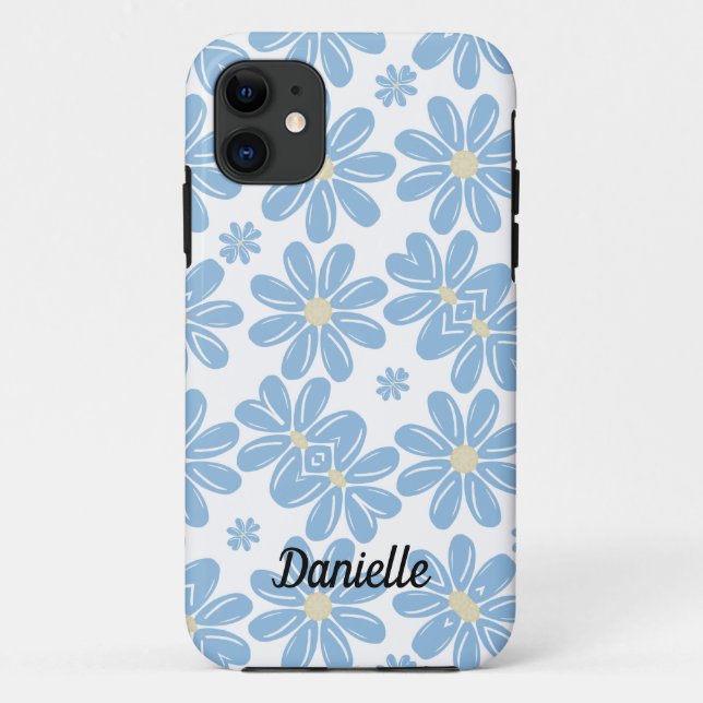 Padrão Floral Azul - Capinha de iPhone 11 Personal (Verso)