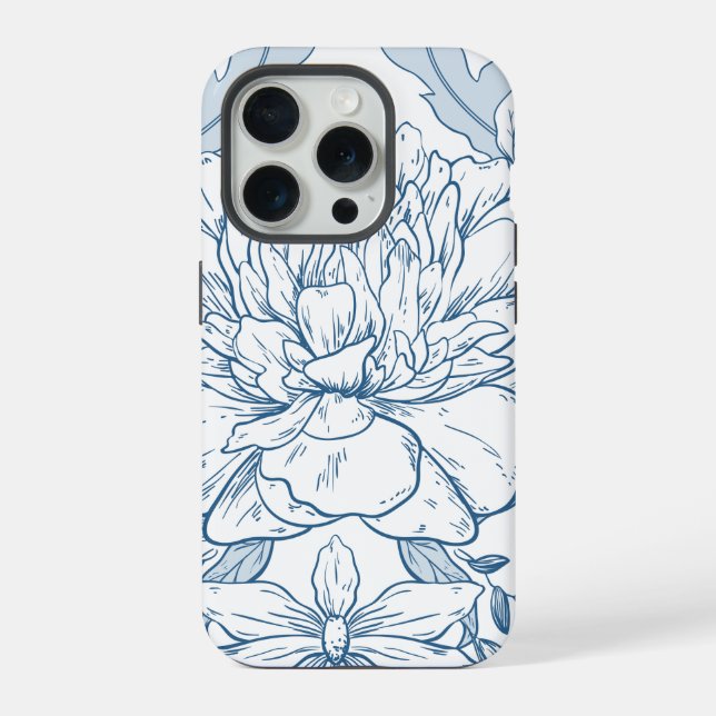 Padrão Floral Azul Escuro (Verso)