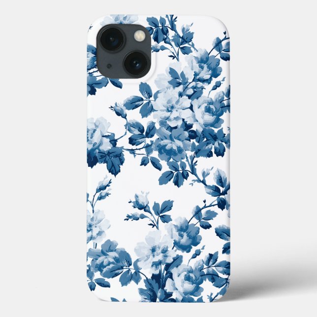 Padrão Floral Azul Incrível (Verso)