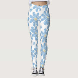 Padrão Floral Azul - Leggings