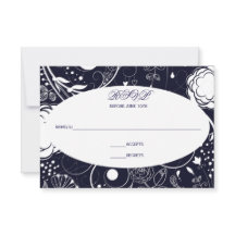 Padrão Floral Azul Marinho/Branco - RSVP
