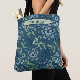 Padrão Floral Azul Moderno Inspirividade bolsa