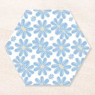 Padrão Floral Azul - Porta-copos de Papel