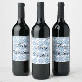 Padrão Floral Azul - Rótulos de Vinho