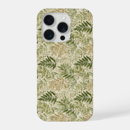 Padrão Floral Bege Verde Botânico Samambaia