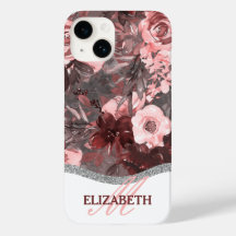 Padrão Floral Boho Watercolor - Monograma Rosa