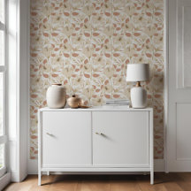 Padrão Floral Botânico Beige Lily White