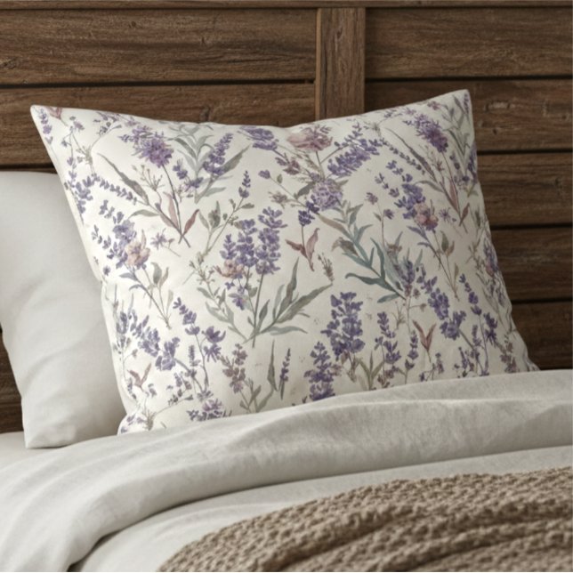Padrão Floral Botânico Boho Lavanda Flor Silvestre (Criador carregado)