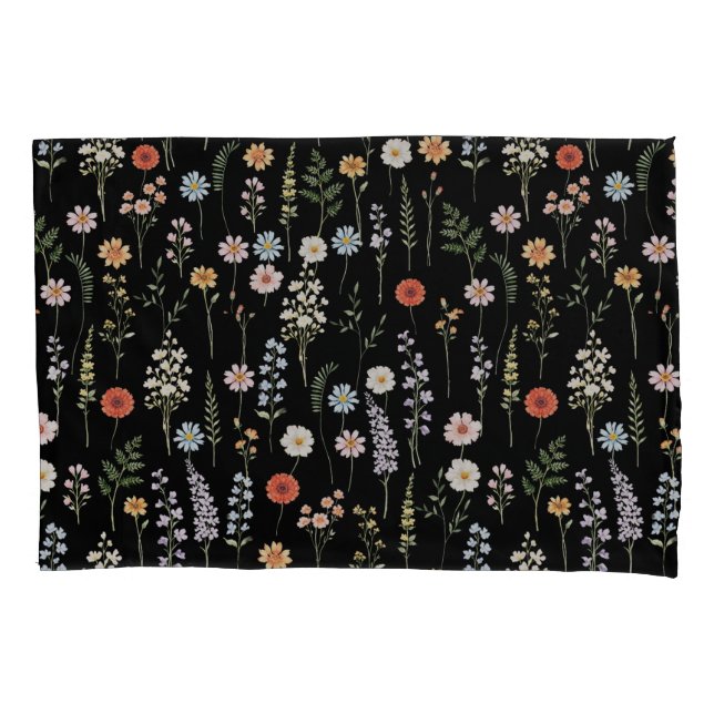 Padrão Floral Botânico de Flores Silvestres em Aqu (Frente)