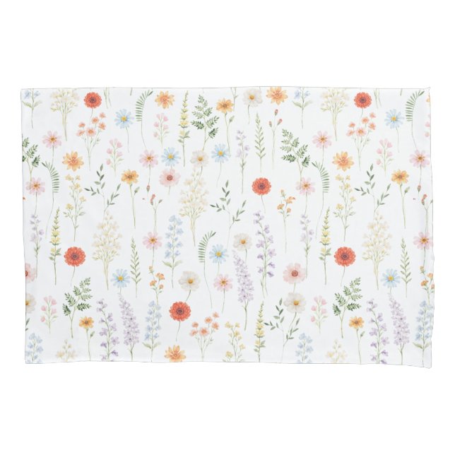 Padrão Floral Botânico de Flores Silvestres em Aqu (Frente)