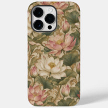 Padrão Floral Botânico Lótus de Água Vintage