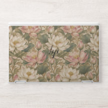 Padrão Floral Botânico Lótus de Água Vintage
