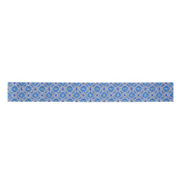 Padrão floral branco azul Estilo mediterrânico
