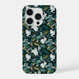 Padrão Floral Branco de Folha Florestal Botânica