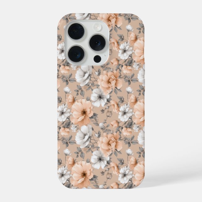 Padrão Floral Branco Flor de Pêssego Macio Românti (Verso)
