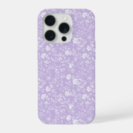 Padrão Floral Branco Lavanda Roxa Suave