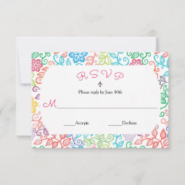 Padrão Floral - Cartão de RSVP