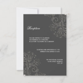 Padrão Floral Cinza/Branco - Convite de Recepção