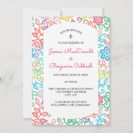 Padrão Floral - Convite de Casamento