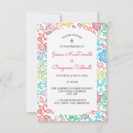 Padrão Floral - Convite de Casamento 3x5