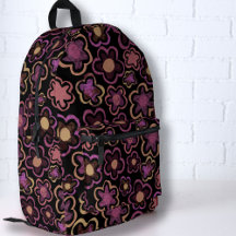 Padrão Floral Cor-de-Rosa Preto Desenhado à Mão