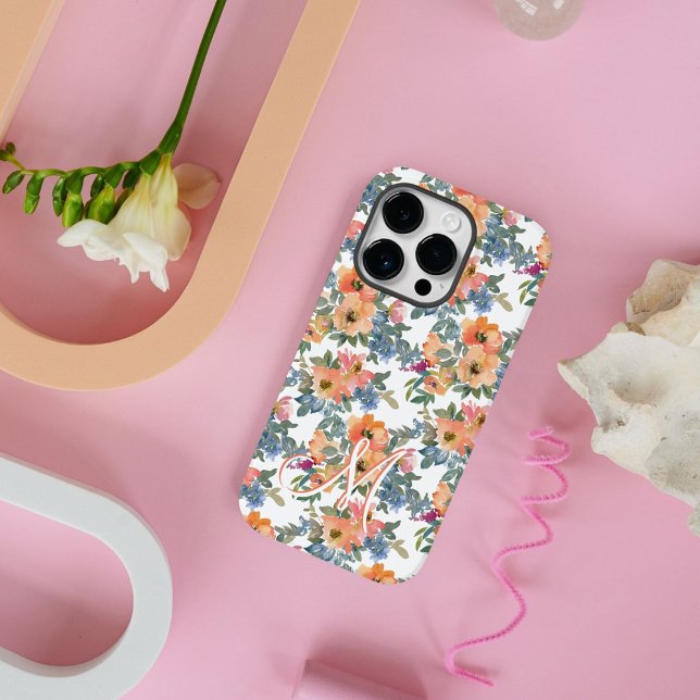 Padrão Floral de Água Moderna em Tons de Pêssego M (Criador carregado)