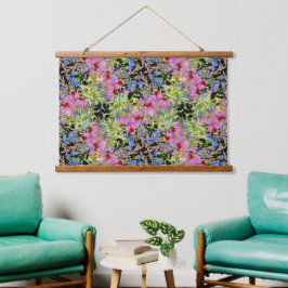Padrão Floral de Aquarela Amarelo Verde Cor-de-Águ