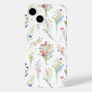 Padrão Floral de Aquarela de Flores Silvestres