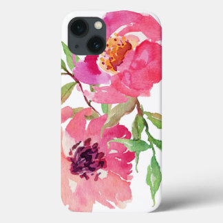Padrão Floral de Cor de Água Rosa Girly