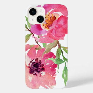 Padrão Floral de Cor de Água Rosa Girly