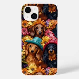 Padrão Floral de Dachshund Sem Costura - Amantes d