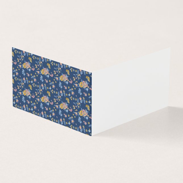 Padrão Floral de Efeito do Thread de Fundo Azul (Exterior)