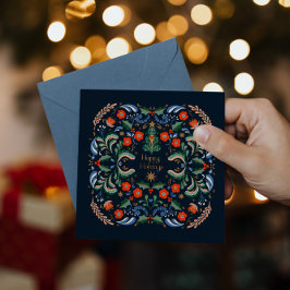 Padrão Floral de Feriado Simétrico com Quente