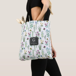 Padrão Floral de Flores de Campo   Saco de Tote