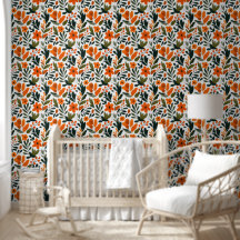Padrão Floral de Flores Laranja Vibrantes da Prima