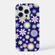 Padrão Floral de Fundo Azul