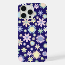 Padrão Floral de Fundo Azul