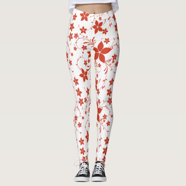 Padrão Floral de Leggings para Mulheres (Frente)