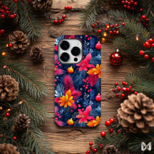 Padrão Floral de Natal Artístico com Citação de No