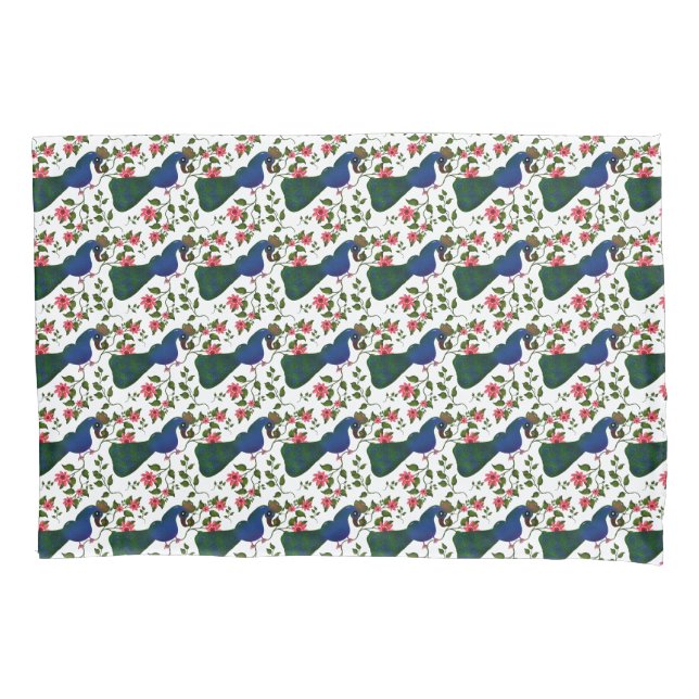 Padrão Floral de Pássaro Fofo | Pássaro Azul Color (Frente)