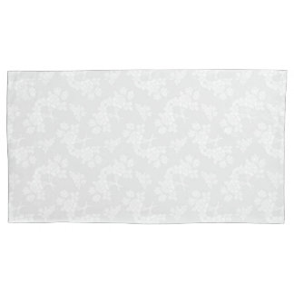 Padrão Floral de Rosas Branco sobre Cinza Claro Qu
