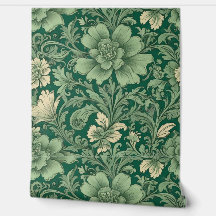 Padrão Floral de Sage Green Vintage