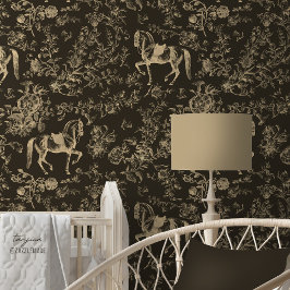 Padrão Floral do Cavalo Marrom da Vintage Elegante