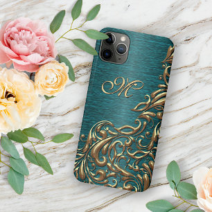 Padrão Floral Do Damasco Personalizado No Verde Az