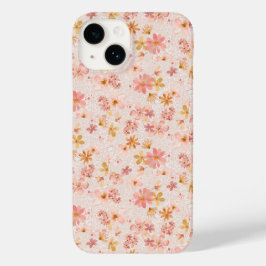 Padrão Floral em Aquarela Rosa Bege