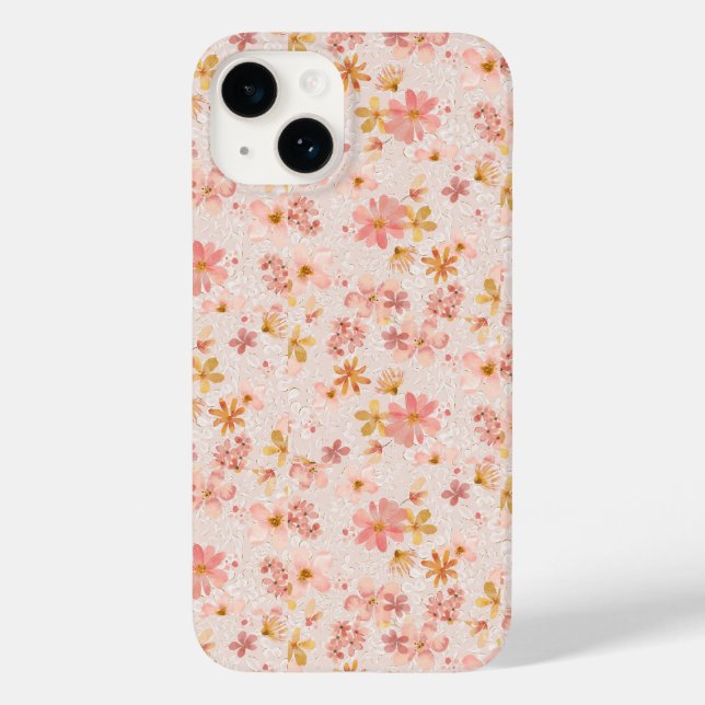 Padrão Floral em Aquarela Rosa Bege (Verso)