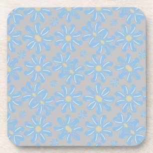 Padrão Floral Flor Azul - Porta-copos
