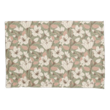 Padrão Floral Floral de Beige Lily Verde da Sage B